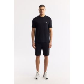 Avva A51Y3628 Regular Fit Siyah Beli Lastikli Bağcıklı Bi-Stretch İnterlok Örme Erkek Şort