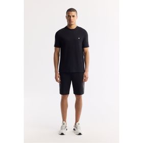 Avva A51Y3628 Regular Fit Siyah Beli Lastikli Bağcıklı Bi-Stretch İnterlok Örme Erkek Şort