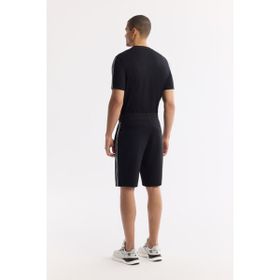 Avva A51Y3628 Regular Fit Siyah Beli Lastikli Bağcıklı Bi-Stretch İnterlok Örme Erkek Şort