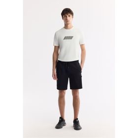 Avva A51Y3631 Regular Fit Siyah Beli Lastikli Bağcıklı Bi-Stretch İnterlok Erkek Şort