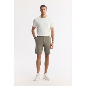 Avva A51Y3712 Erkek Haki Beli Lastikli Bi-Stretch Teknik Kumaş Relaxed Fit Şort