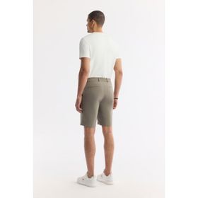 Avva A51Y3712 Erkek Haki Beli Lastikli Bi-Stretch Teknik Kumaş Relaxed Fit Şort