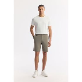 Avva A51Y3712 Erkek Haki Beli Lastikli Bi-Stretch Teknik Kumaş Relaxed Fit Şort