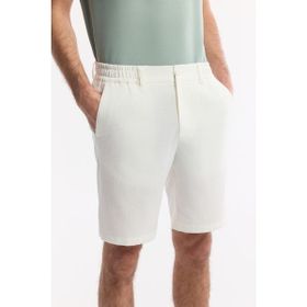 Avva A51Y3730 Erkek Beyaz Yanı Lastikli Gofreli Bi-Stretch Slim Fit Chino Şort