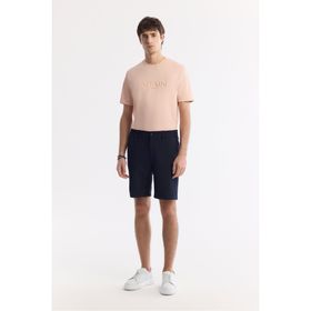 Avva A51Y3730 Lacivert Yanı Lastikli Gofreli Bi-Stretch Slim Fit Chino Erkek Şort