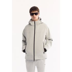 Avva A52Y6036 Erkek Gri Kapüşonlu Su İtici Rüzgar Geçirmez Hafif Mevsimlik Comfort Fit Mont