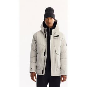 Avva A52Y6165 Erkek Gri Kapüşonlu Dayanıklı Şişme Comfort Fit Mont