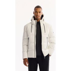 Avva A52Y6184 Erkek Beyaz Kapüşonlu Şişme Comfort Fit Mont