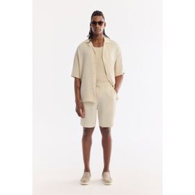 Avva A61Y3703 Erkek Ekru Beli Lastikli Soft Touch Nefes Alan Relaxed Fit Şort