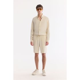 Avva A61Y3703 Erkek Ekru Beli Lastikli Soft Touch Nefes Alan Relaxed Fit Şort