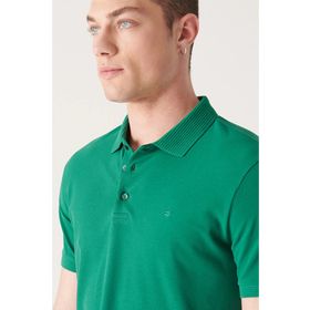 Avva B001027 Antrasit Polo Yaka Düz Erkek T-shirt