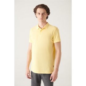 Avva B001027 Sarı Polo Yaka Düz Erkek T-Shirt
