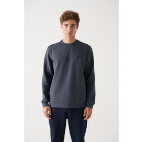 Avva B001100 Antrasit Kumaş Özellikli Erkek Sweatshirt