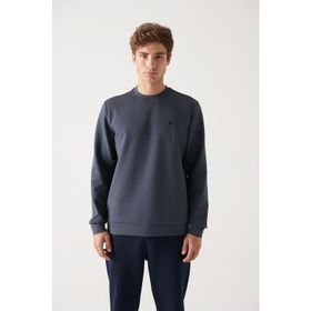 Avva B001100 Antrasit Kumaş Özellikli Erkek Sweatshirt