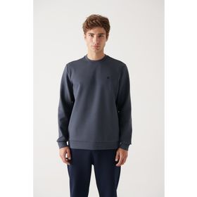 Avva B001100 Antrasit Kumaş Özellikli Erkek Sweatshirt