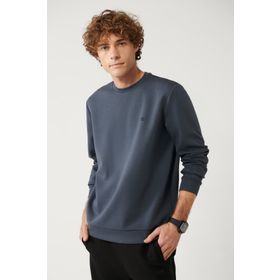 Avva B001100 Antrasit Kumaş Özellikli Erkek Sweatshirt