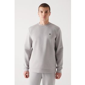 Avva B001100 Gri Kumaş Özellikli Erkek Sweatshirt