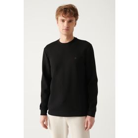 Avva B001100 Siyah Kumaş Özellikli Erkek Sweatshirt