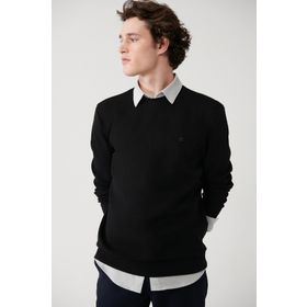 Avva B001100 Siyah Kumaş Özellikli Erkek Sweatshirt