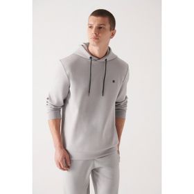 Avva B001101 Gri Kumaş Özellikli Erkek Sweatshirt