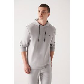 Avva B001101 Gri Kumaş Özellikli Erkek Sweatshirt