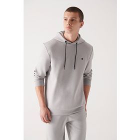Avva B001101 Gri Kumaş Özellikli Erkek Sweatshirt