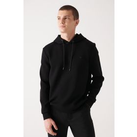 Avva B001101 Siyah Kumaş Özellikli Erkek Sweatshirt