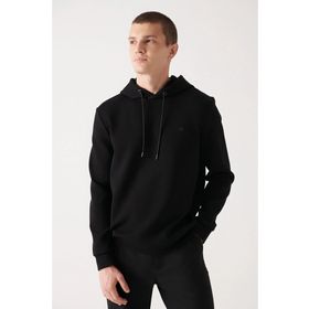 Avva B001101 Siyah Kumaş Özellikli Erkek Sweatshirt