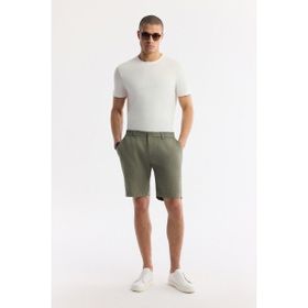 Avva B003732 Erkek Haki Beli Lastikli Keten Relaxed Fit Şort