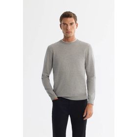 Avva B005132 Gri Regular Fit Viskon Bisiklet Yaka Erkek Triko Kazak