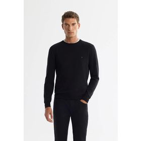 Avva B005132 Siyah Regular Fit Viskon Bisiklet Yaka Erkek Triko Kazak
