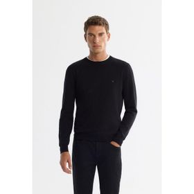 Avva B005132 Siyah Regular Fit Viskon Bisiklet Yaka Erkek Triko Kazak