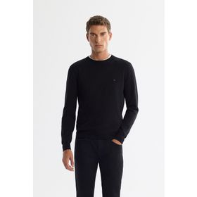 Avva B005132 Siyah Regular Fit Viskon Bisiklet Yaka Erkek Triko Kazak