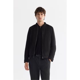 Avva B006002 Siyah Dik Yaka Süet Dokulu Mevsimlik Comfort Fit Erkek Mont