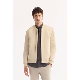 Avva B006045 Erkek Bej Bomber Yaka Süet Dokulu Mevsimlik Comfort Fit Mont