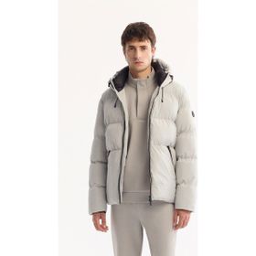 Avva B006046 Erkek Açık Gri Kapüşonlu Comfort Fit Mont