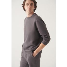 Avva E001017 Erkek Antrasit Basic Sweatshirt