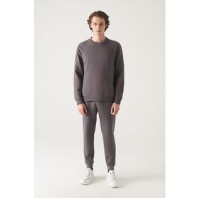 Avva E001017 Erkek Antrasit Basic Sweatshirt