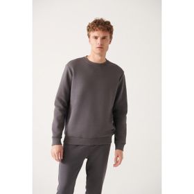 Avva E001017 Erkek Antrasit Basic Sweatshirt