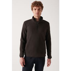 Avva E001068 Erkek Dik Yaka Basic Yarım Fermuarlı Polar Sweatshirt