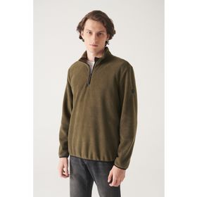 Avva E001068 Erkek Dik Yaka Basic Yarım Fermuarlı Polar Sweatshirt