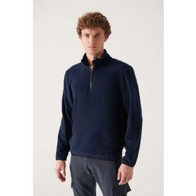 Avva E001068 Erkek Dik Yaka Basic Yarım Fermuarlı Polar Sweatshirt