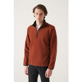 Avva E001068 Erkek Dik Yaka Basic Yarım Fermuarlı Polar Sweatshirt