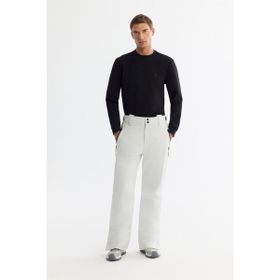 AVVA Erkek Beyaz Su İtici Rüzgar Geçirmez Beli Ayarlanabilir Comfort Fit Kayak Pantolonu A42Y3125 -