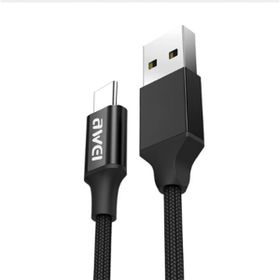 Awei CL-50 Siyah 1 mt Kırılmaz Micro USB Hızlı Şarj ve USB Kablo