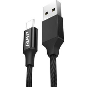 Awei CL-50 Siyah 1 mt Kırılmaz Micro USB Hızlı Şarj ve USB Kablo