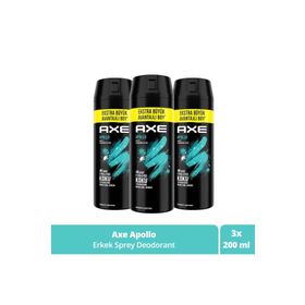 Axe 3x150 ml Apollo 48 Saat Etkileyici Erkek Sprey Deodorant