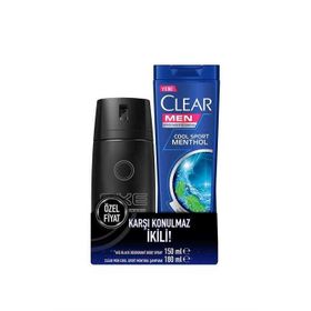 Axe Black Erkek 150 ml Deodorant + Clear Men 180 ml Şampuan