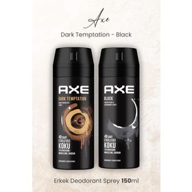 Axe Dark Temptation 150 ml + Black 150 ml Erkek Sprey Deodorant