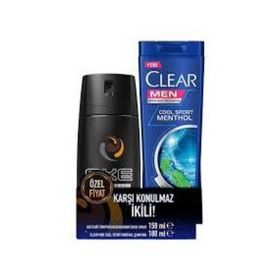 Axe Deodorant Body Spray Dark 150 ml + Clear Men 180 ml Cool Sport Şampuan
